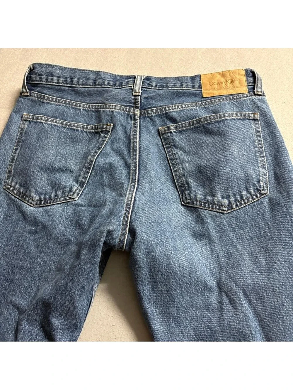 Calvin Klein Standard Straight Jeans Mens 34x30 Blue Denim Classic Fit Pant